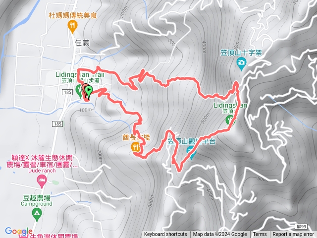 笠頂山O繞登山口四下