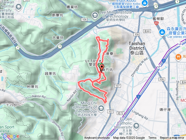 2025/11/16（新北泰山）瓊仔湖、尖凍山、頂泰山巖8字、崎頭步道、義學坑步道