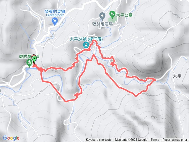 琳-樓仔厝古道→曹田公館→太平24號(樓仔厝)→太平山山腰古道→虎豹潭古道→槓子橋