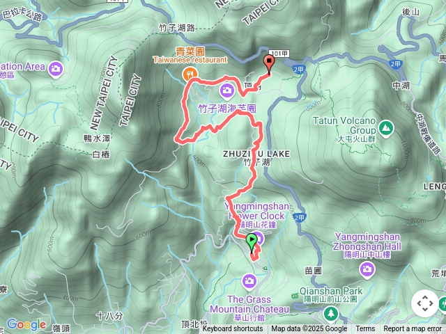 大屯瀑布-猴崁湖田國小步道-水車寮步道-竹子湖