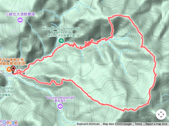 熊空候車亭走逐鹿山與加九嶺下熊空越嶺道（路段已毀）預覽圖
