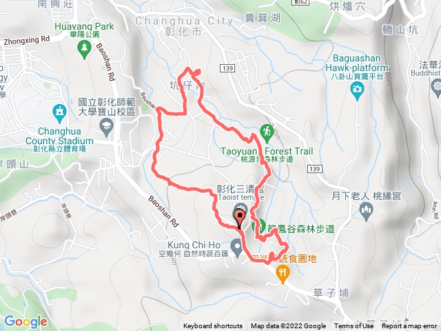 彰化市_桃源里森林步道(三清宮步道+龍鳳谷步道)_三清宮O型路線
