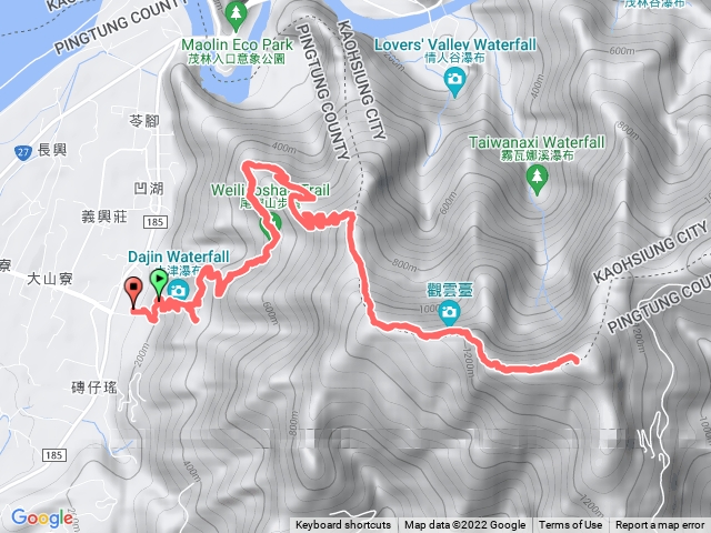 大津瀑布往尾寮山攻頂去