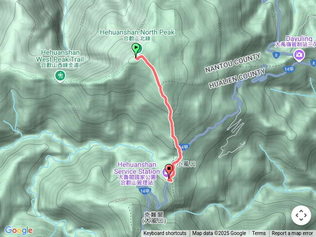 合歡山北峰下行