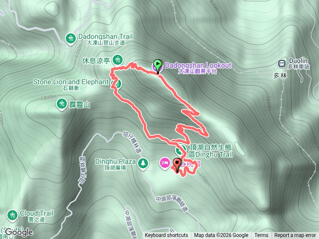 嘉義竹崎奮起湖大凍山登山步道頂湖停車場大凍山三角點（小百岳No.60標高1976公尺）預覽圖