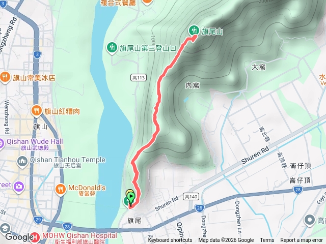 旗尾山1號登山口來回預覽圖