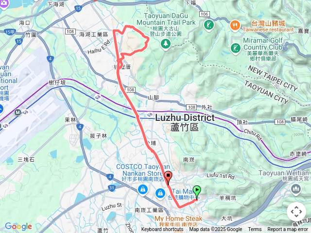 桃林鐵道往海邊到底-大坑街102巷-半山街-南山北路二段-圳岸街-油管路二段-油管路一段