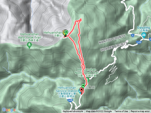 合歡山北峰小溪營地日治時期電桿路小圈走