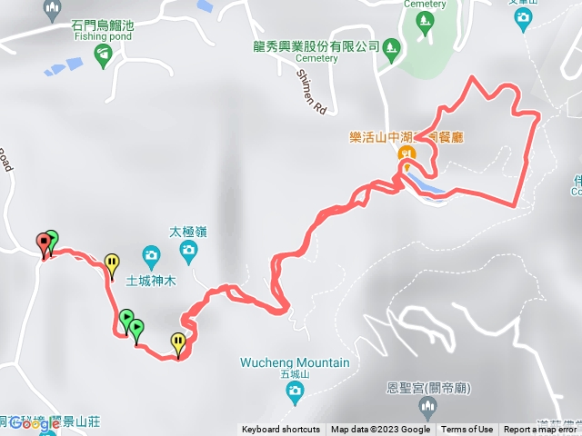 石門路70號登山口-直上山中湖-繞湖小圈-原路返回70號登山口