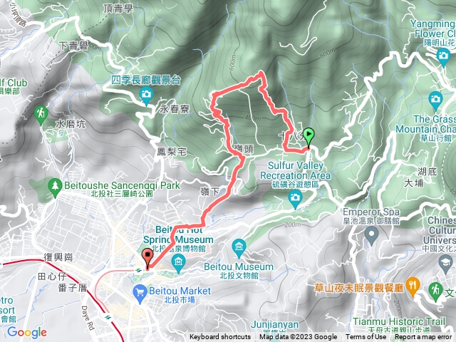 中正山十八份登山口-觀景台-新北投捷運站