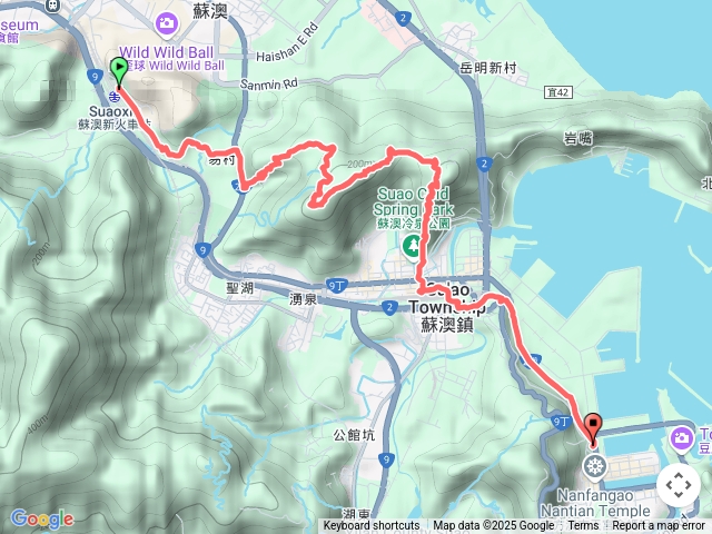 蘇澳新火車站-七星嶺親山步道-蘇澳冷泉-蘇澳火車站-蘇東隧道-南方澳遊客中心