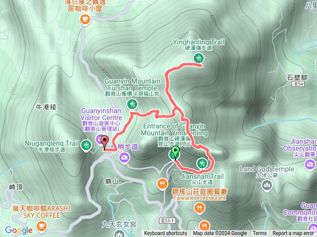 觀音山大崩壁上硬漢嶺