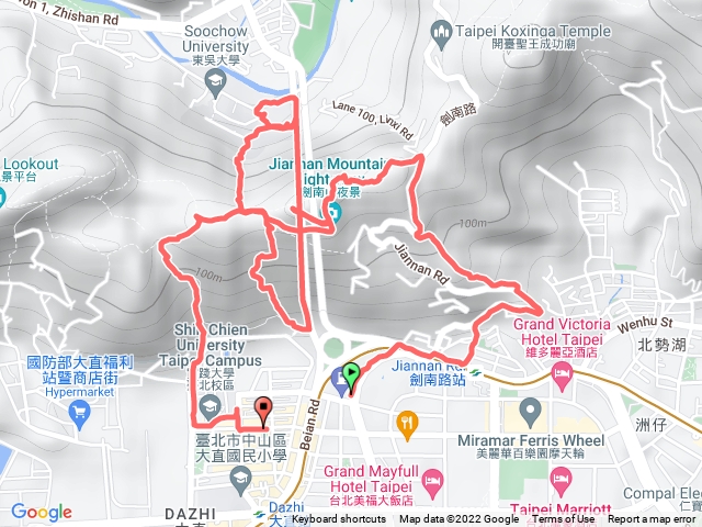 劍南站-格物台-文間山-東吳後山-自強公園