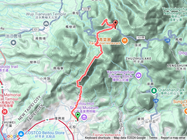 2024/11/3捷運新北投站大屯西南稜枕頭山