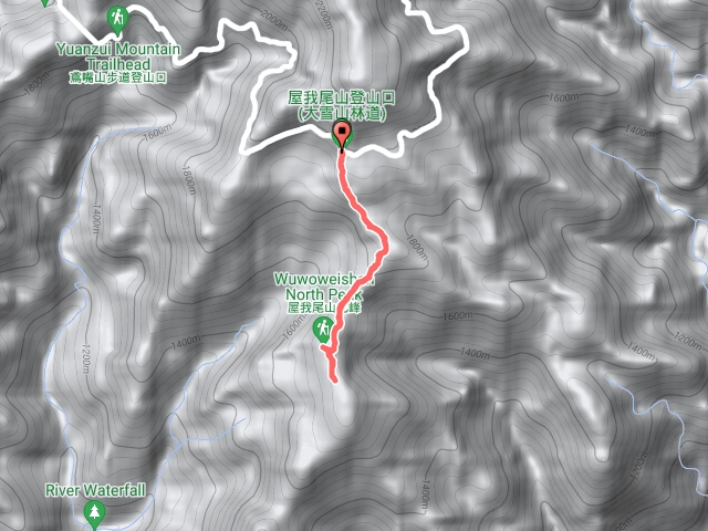 大雪山林道上屋我尾山