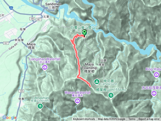 白賓山，真笠山東北，西南峰來回預覽圖