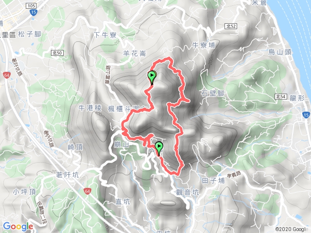 五股觀音山O型－凌雲寺.小北岔.北橫1-5段.風櫃斗步道.福隆山步道.