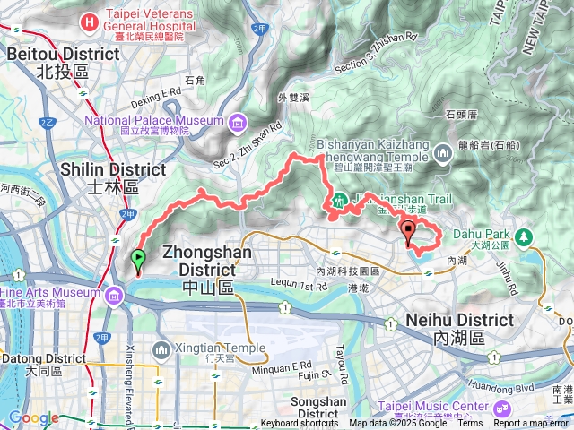 劍潭到碧湖，經，平湖，小金面，金面山，新坡尾，碧湖山