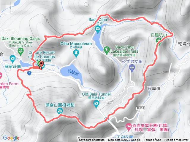 慈湖頭寮山，石龜坑山，草嶺山O走