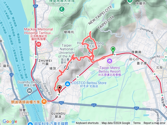 復興崗站-忠義山步道O型-北藝大光武山-關渡站預覽圖