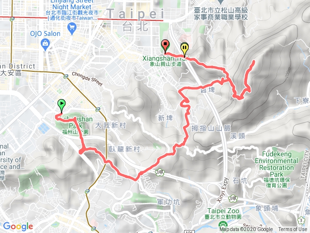 福州山-中鋪山東峰-軍功山-和興礦坑-姆指山-九五峰-象山登山口