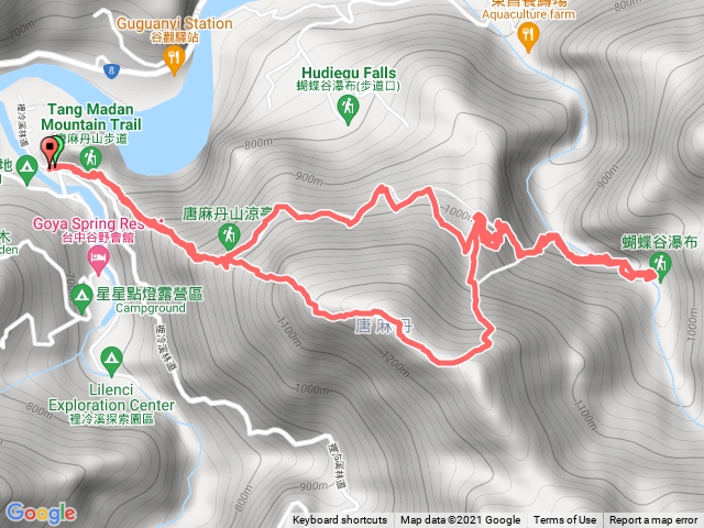 唐麻丹山蝴蝶谷瀑布O型(裡冷登山口)