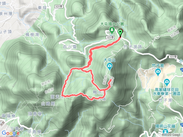 二子坪>大屯山主峰>大屯山南峰>大屯山西峰>二子坪