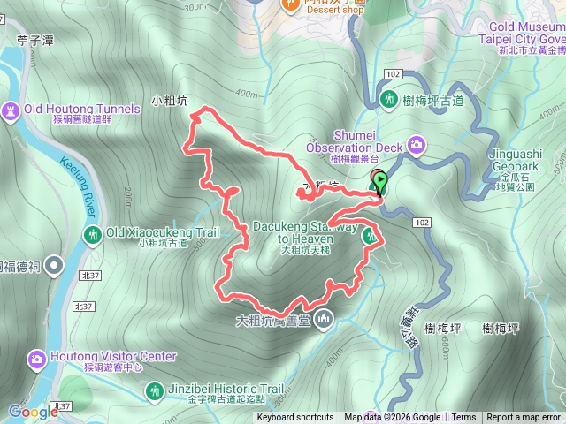 小粗坑山、金瓜石山、大粗坑古道、小粗坑金礦坑、銀絲瀑布預覽圖