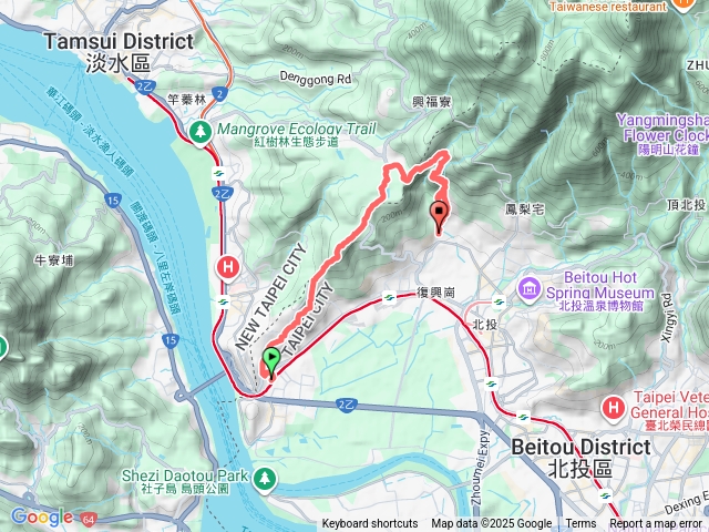 捷運關渡站-忠義山親山步道-貴子坑親山步道-下菁礐步道-貴子坑水土保持園區