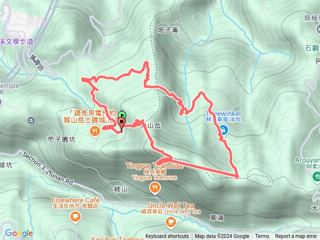 猴山岳前峰-主峰-鞍部-林家草厝O型預覽圖