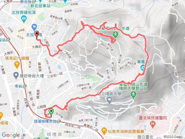 捷運唭哩岸站-東華山-奇岩山-唭哩岸山-軍艦岩-丹鳳山-北投