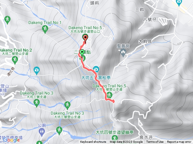 大坑五號步道原路折返-五號步道登山口至頭科山三角點