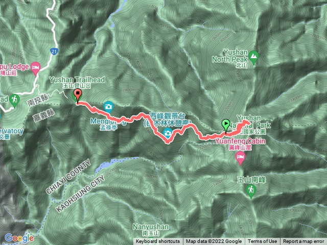 排雲山莊-玉山主峰-塔塔加登山口