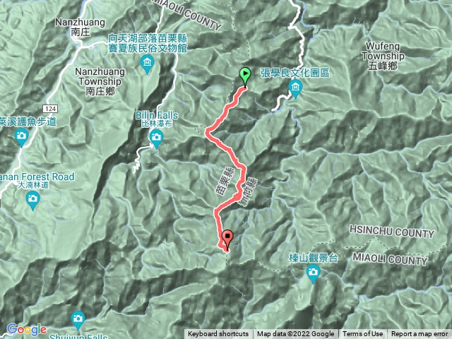 五峰天際線下段，白蘭部落-大窩山-比林山-南比林山-鹿坑山-樂山林道