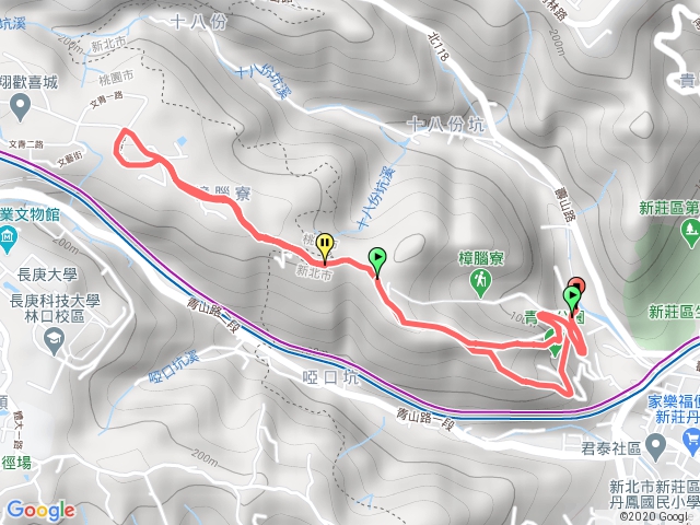 新莊青年公園> 機場捷運A7站>新莊青年公園