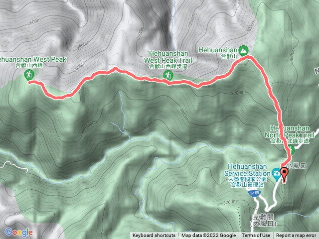 合歡北峰西峰坐看雲瀑
