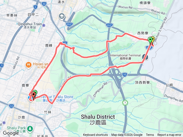 鹿寮國中到機場O繞一圈