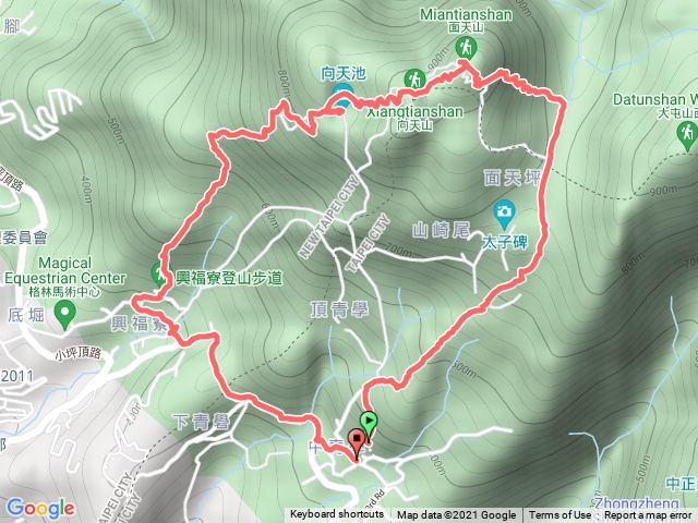 清天宮-面天山-向天山-向天池-興福寮步道O型