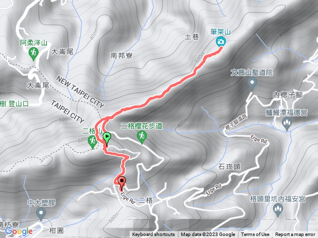 筆架山，車停二格櫻花公園