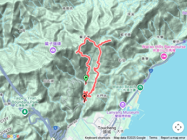 114/3/18-頭城（石鏡台福德廟→八八峰→鶯子嶺→太和山→礁水坑山→礁水坑山南峰→𤫊山寺→石鏡台福德廟）O型。