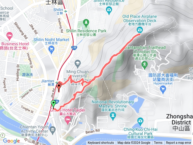 劍潭山貢丸路線預覽圖