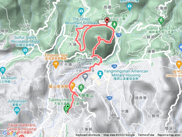 天母水管路、紗帽山、橫嶺及半嶺O型