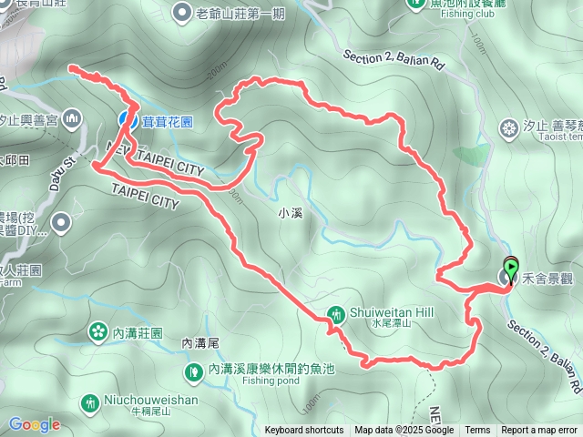 汐止 凱達格蘭山 五指山第五稜 八連小溪環峰連走（凱達格蘭山-小溪瀑布-大丘田山東峰-水尾潭山西北峰-水尾潭山）