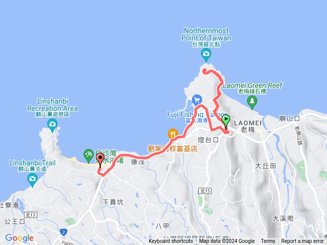 富貴角燈塔步道 老梅沙灘 富基漁港 北觀海岸風景區預覽圖