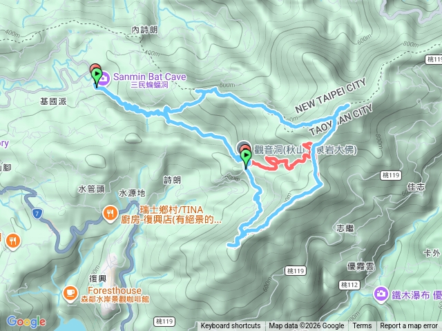 金牌縱走小O-悠然秘境賞櫻+大O合併軌跡預覽圖