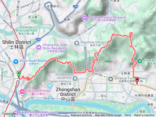 劍潭_西湖捷運站9連峰(劍潭山_靜修宮山_文間山_鄭成功廟山_劍南山東峰_西湖山北峰_西湖山北北峰_西湖山_小金面山)預覽圖