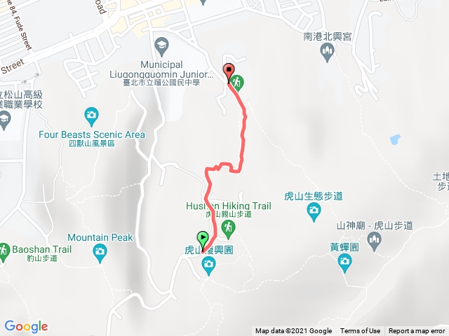 虎山賞螢步道回程路線