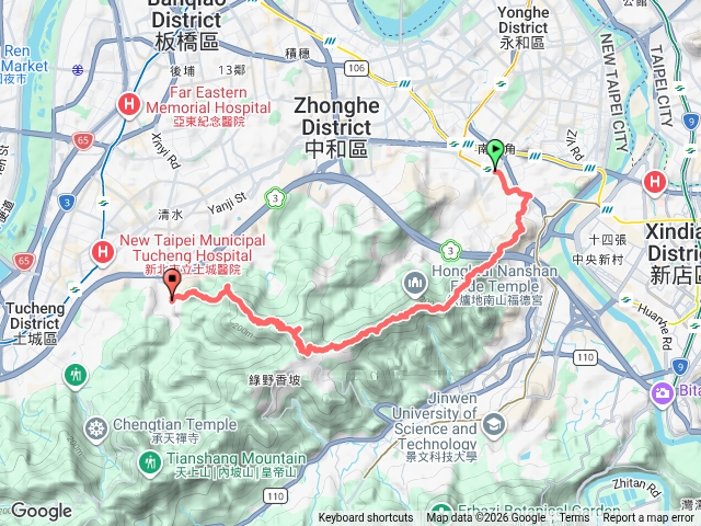 尖南縱走（外挖子北峰+外挖子山+南勢角山+小玉山+五尖山+牛埔頭山+新加坡山+清水大尖山+青龍嶺+內冷水坑山）預覽圖