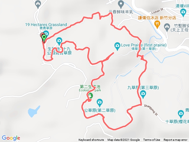 新竹香山青青草原步道O型(未到櫻花大道)