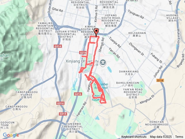 新疆烏魯木齊二道橋到三屯碑水庫、南公園